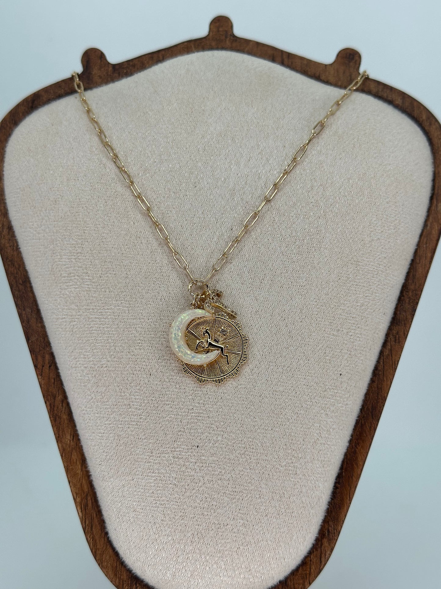 Collier Constellation Lune Doré