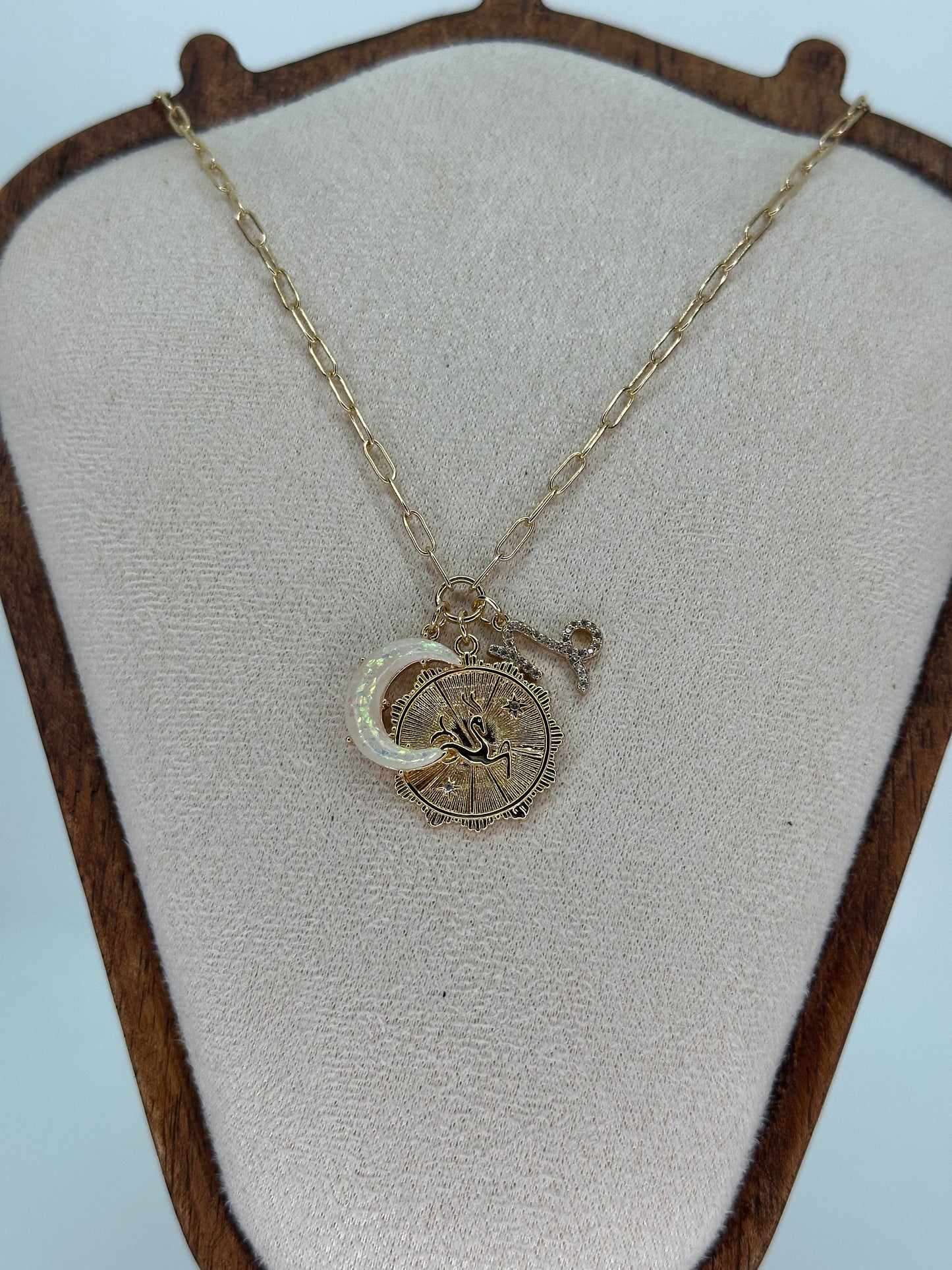 Collier Constellation Lune Doré