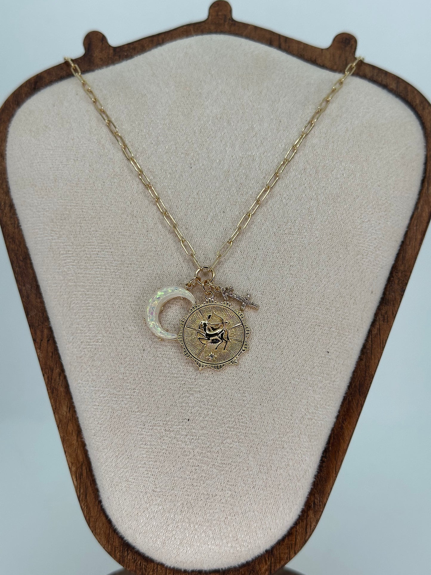 Collier Constellation Lune Doré