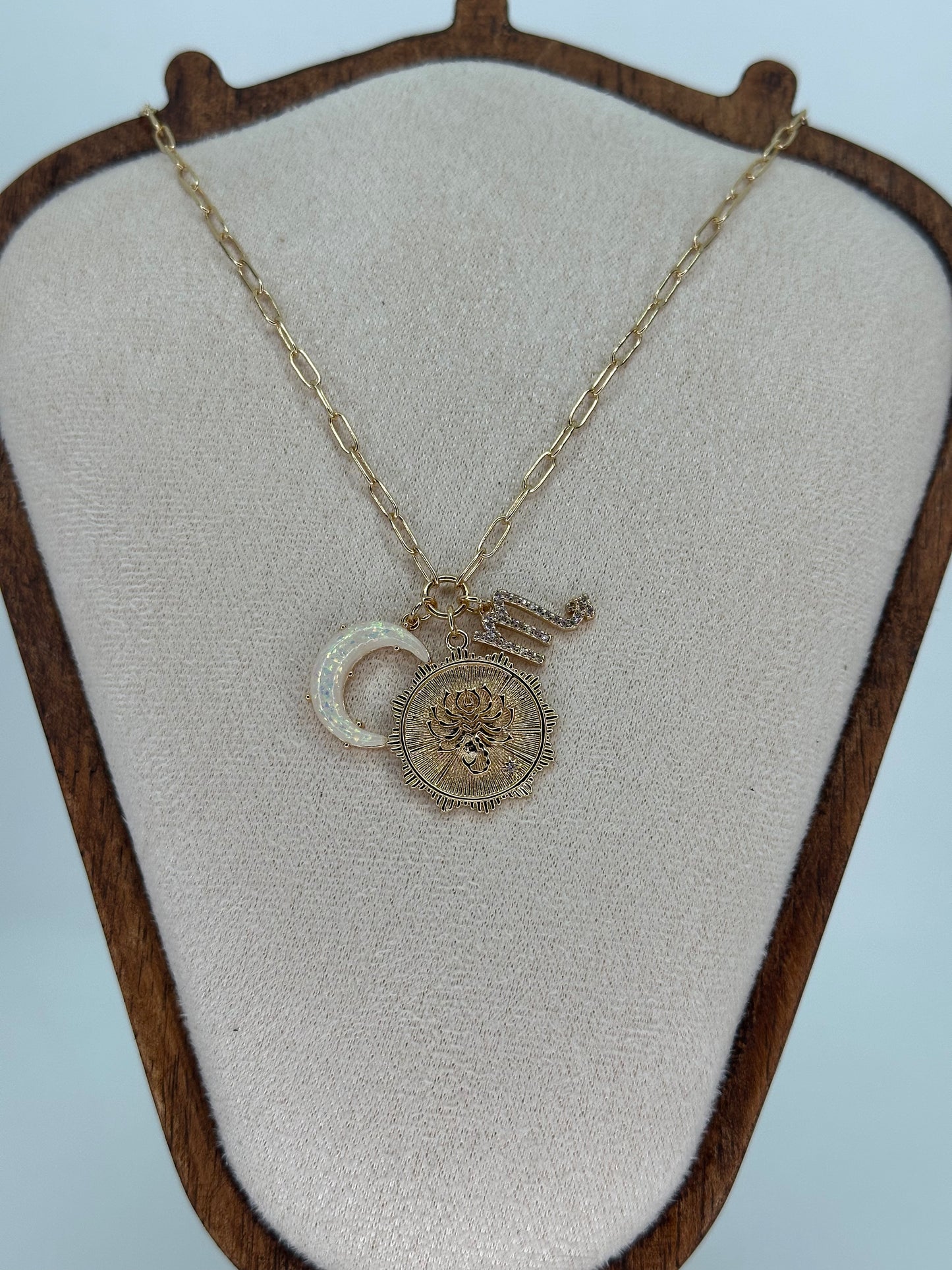 Collier Constellation Lune Doré