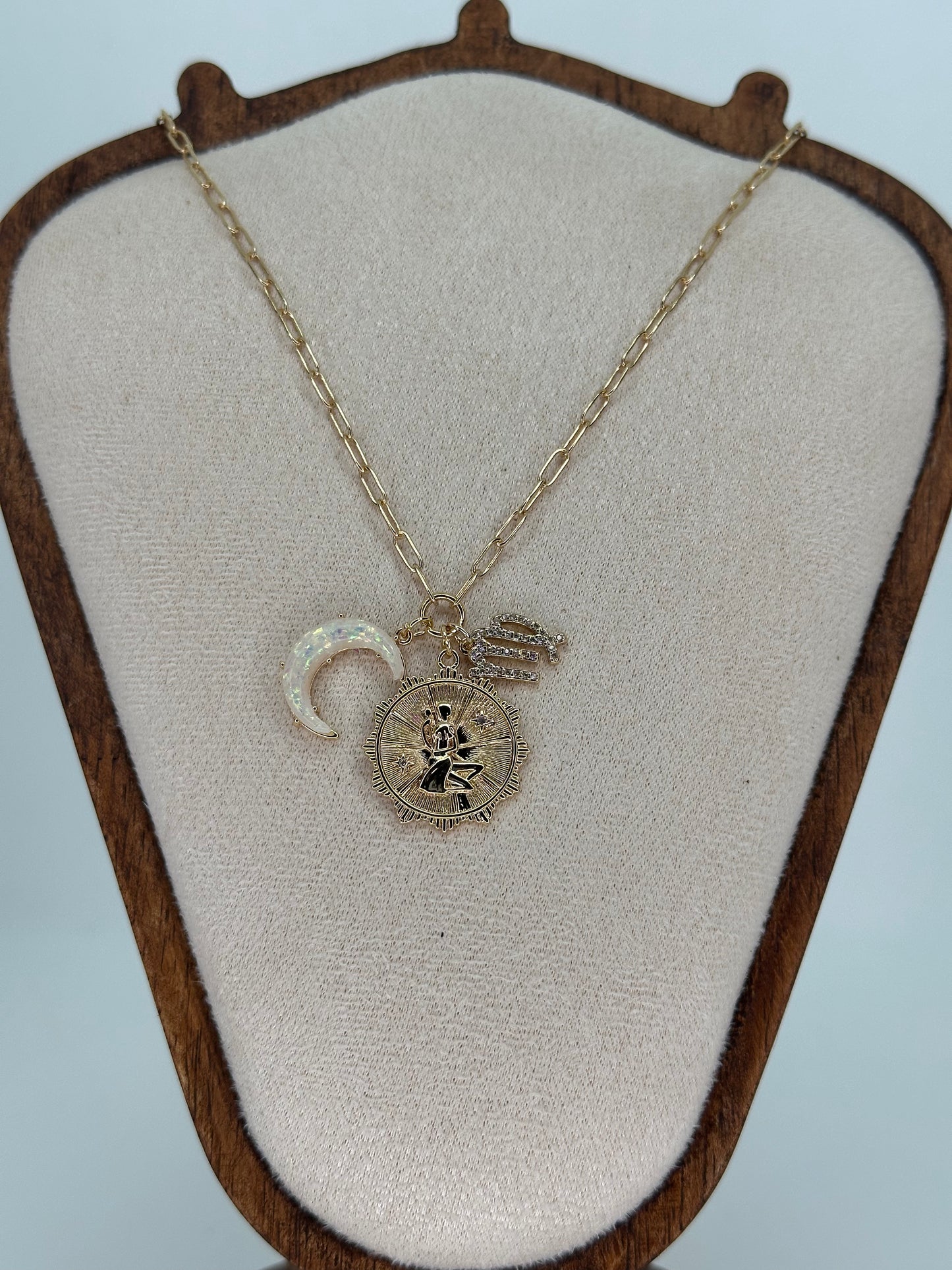 Collier Constellation Lune Doré