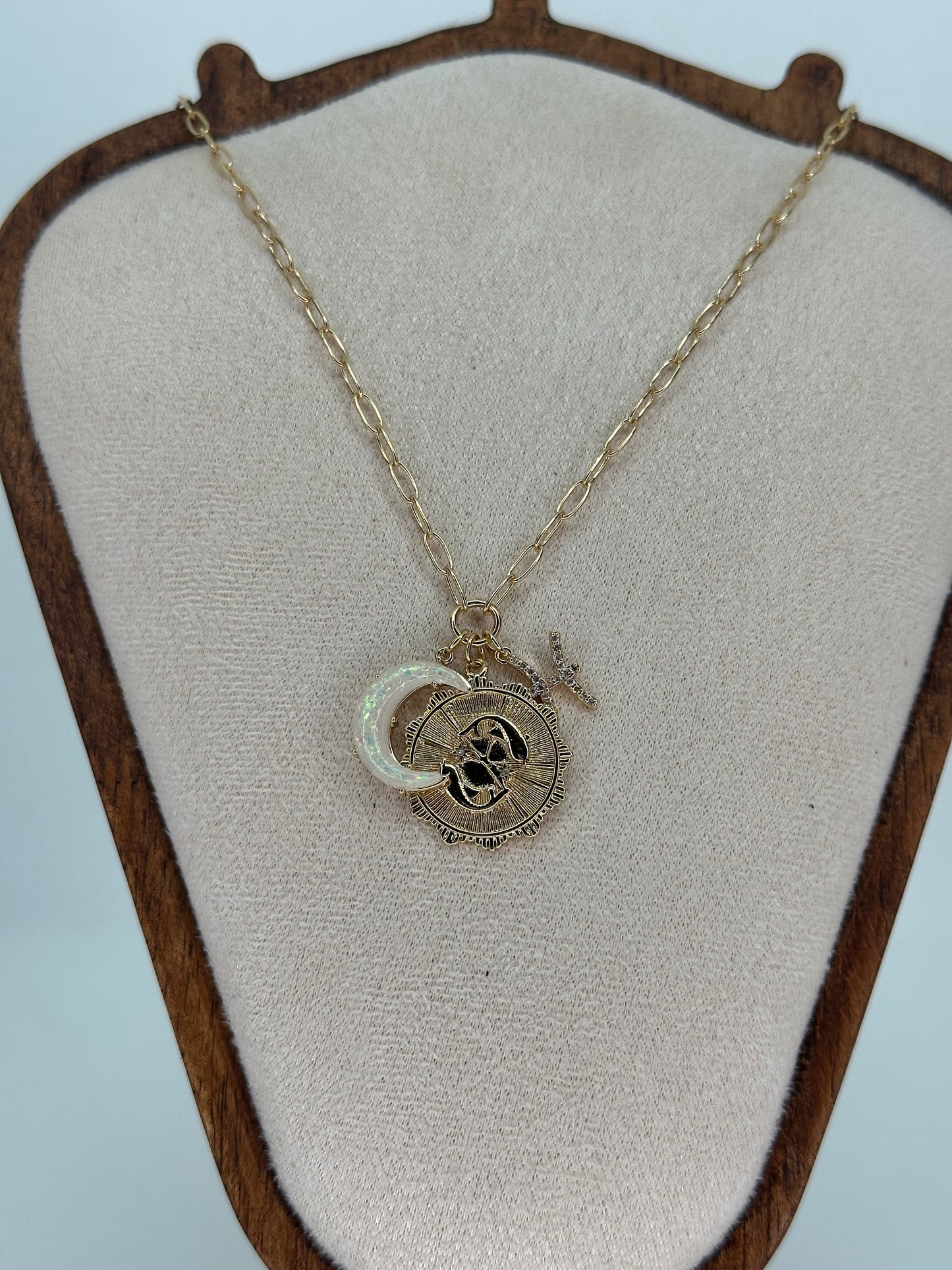 Collier Constellation Lune Doré