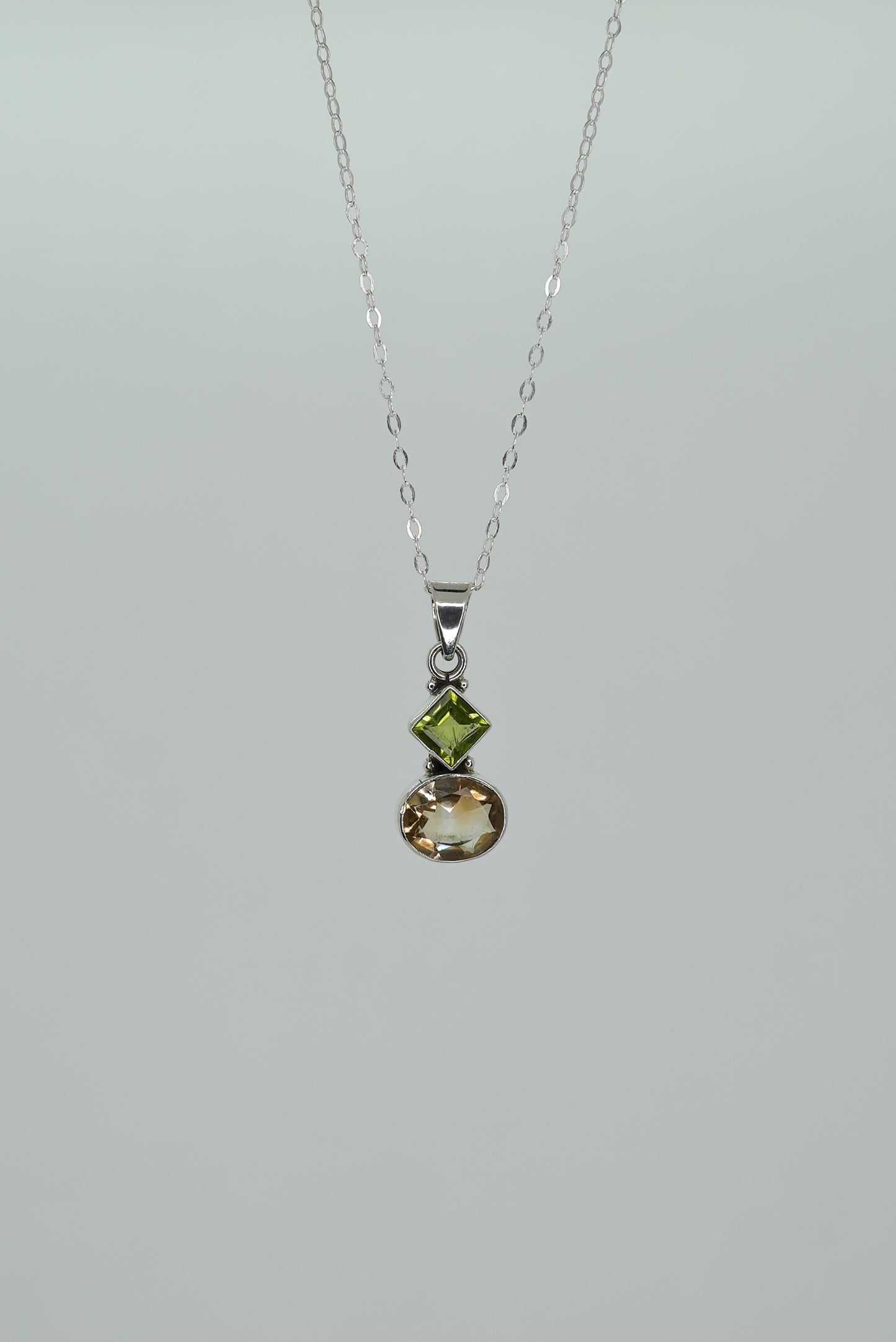 Collier Péridot & Citrine en Argent 925 — Vitalité & Joie
