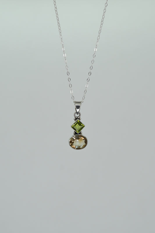 Collier Péridot & Citrine en Argent 925 — Vitalité & Joie