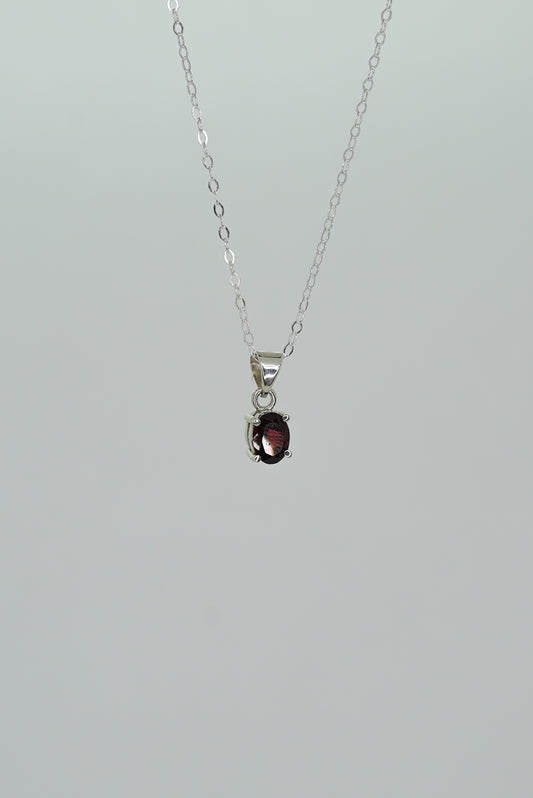 Collier Grenat en Argent 925 — Énergie & Passion