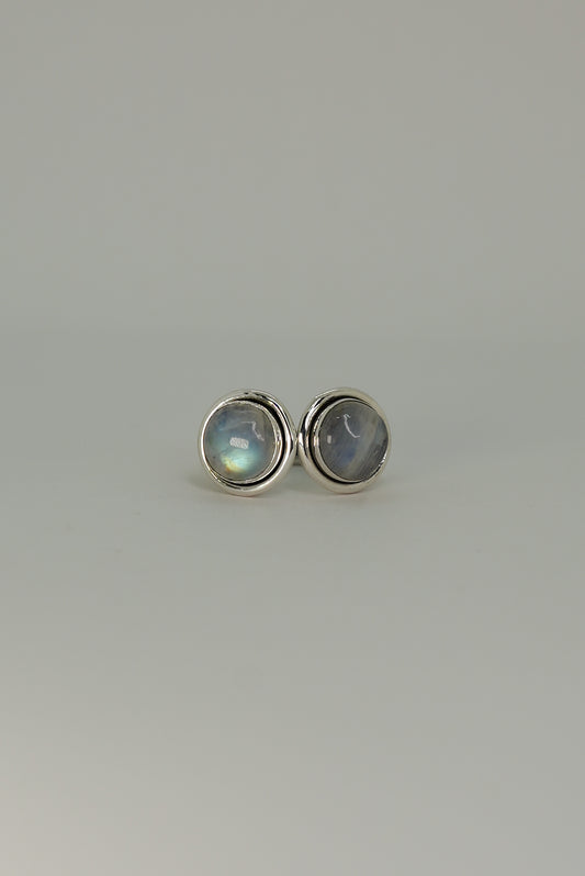 Bague Double Pierre Pierre de Lune en Argent 925 – Mystique & Élégance Urbaine