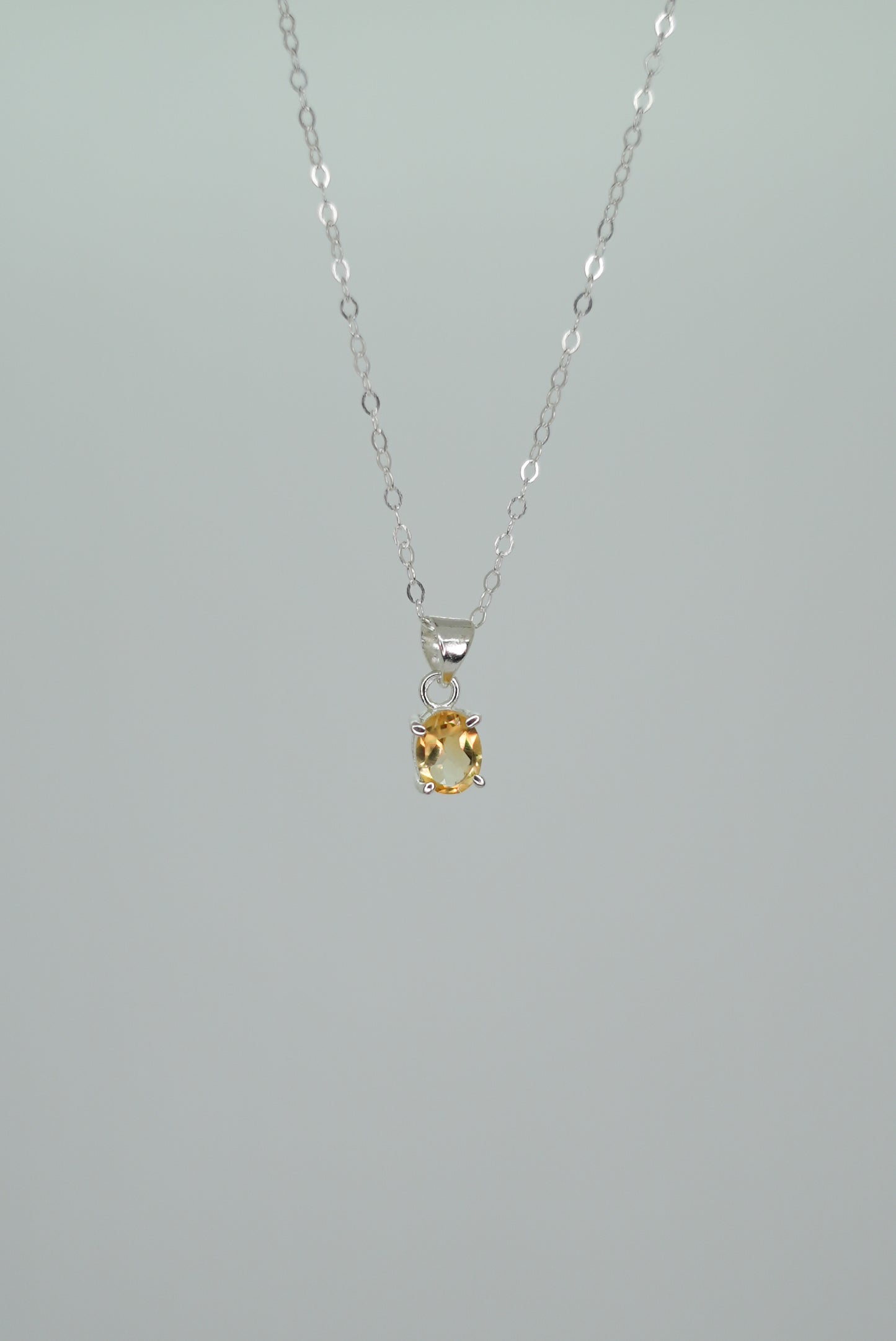 Collier Citrine en Argent 925 – Énergie & Abondance