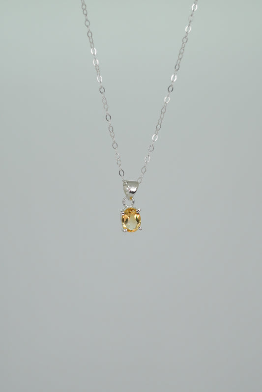 Collier Citrine en Argent 925 – Énergie & Abondance