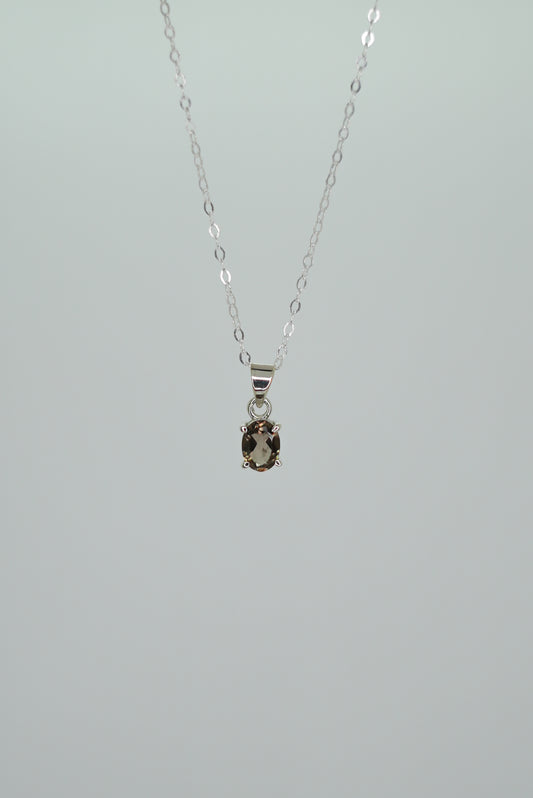 Collier Quartz Fumé en Argent 925 - Ancrage & Sérénité