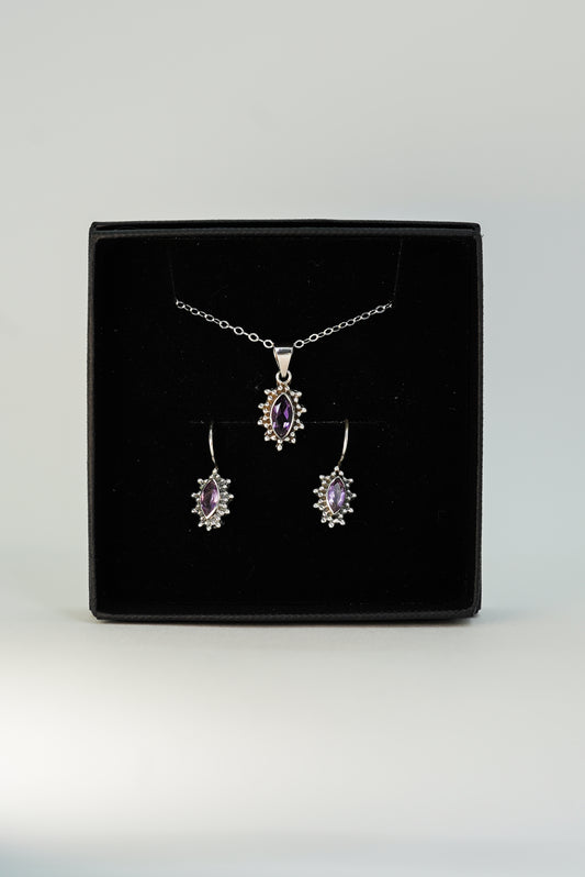 Parure en Améthyste Naturelle Argent 925 – Élégance Spirituelle