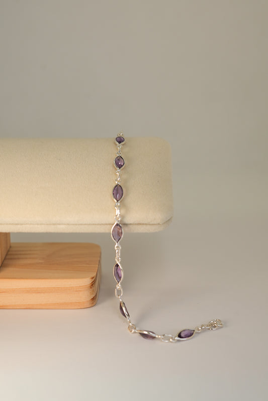 Bracelet Améthyste Naturelle en Argent 925 – Sérénité & Protection