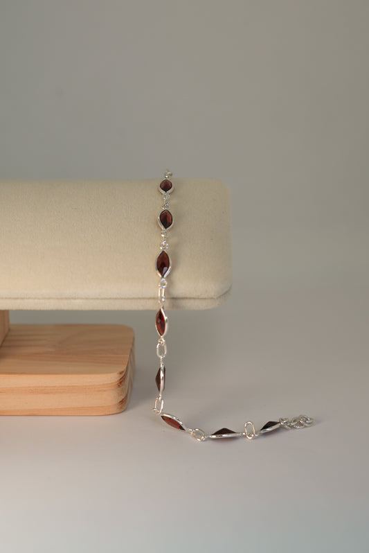 Bracelet en Grenat Naturel en Argent 925 – Vitalité & Passion