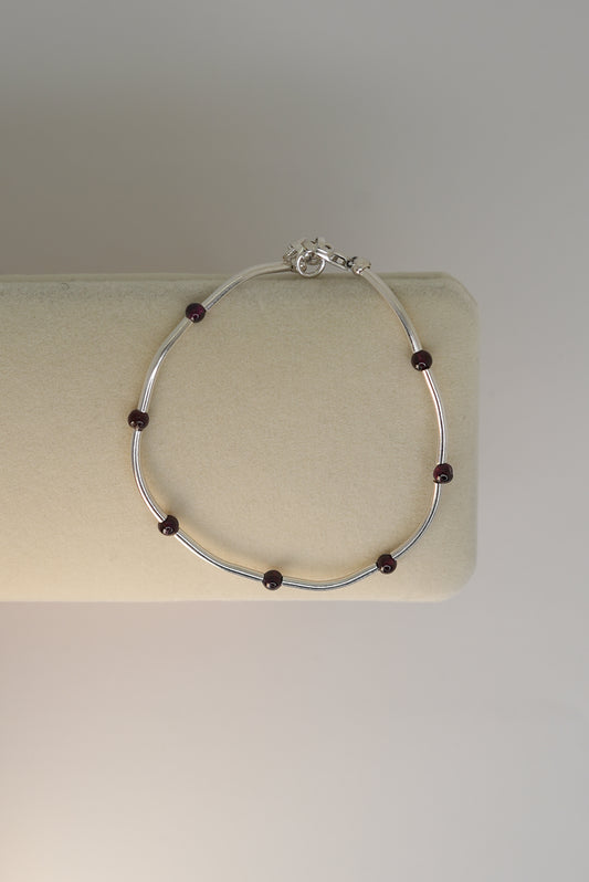 Bracelet Grenat en Argent 925 – Force & Vitalité