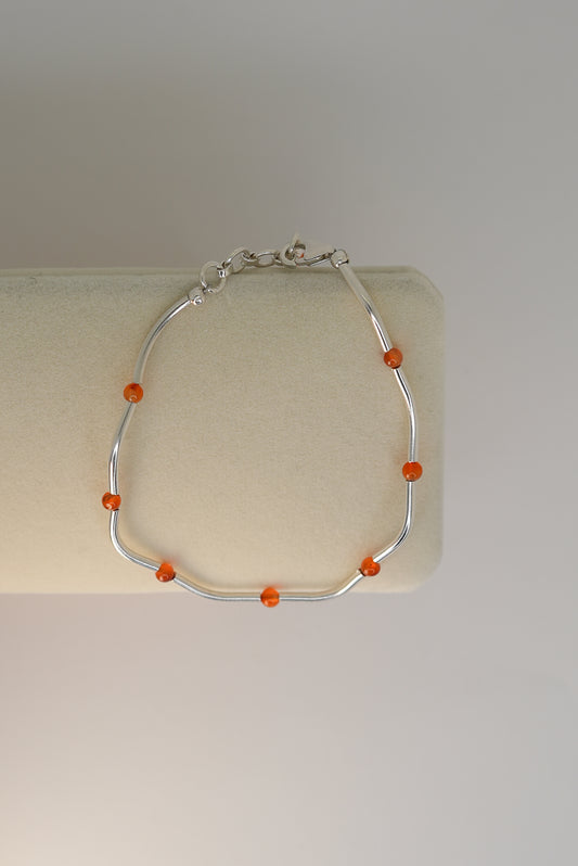 Bracelet Cornaline en Argent 925 – Vitalité & Confiance