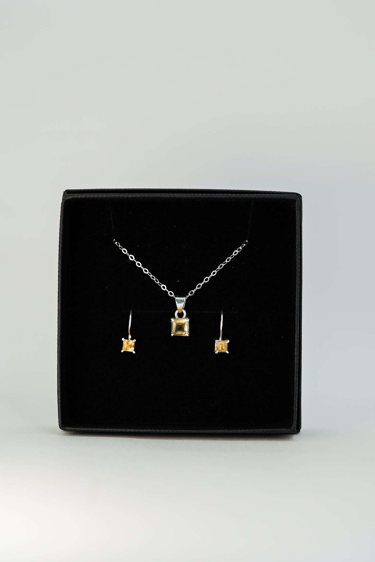 Parure Citrine Naturelle Argent 925 – Rayonnement & Énergie Positive